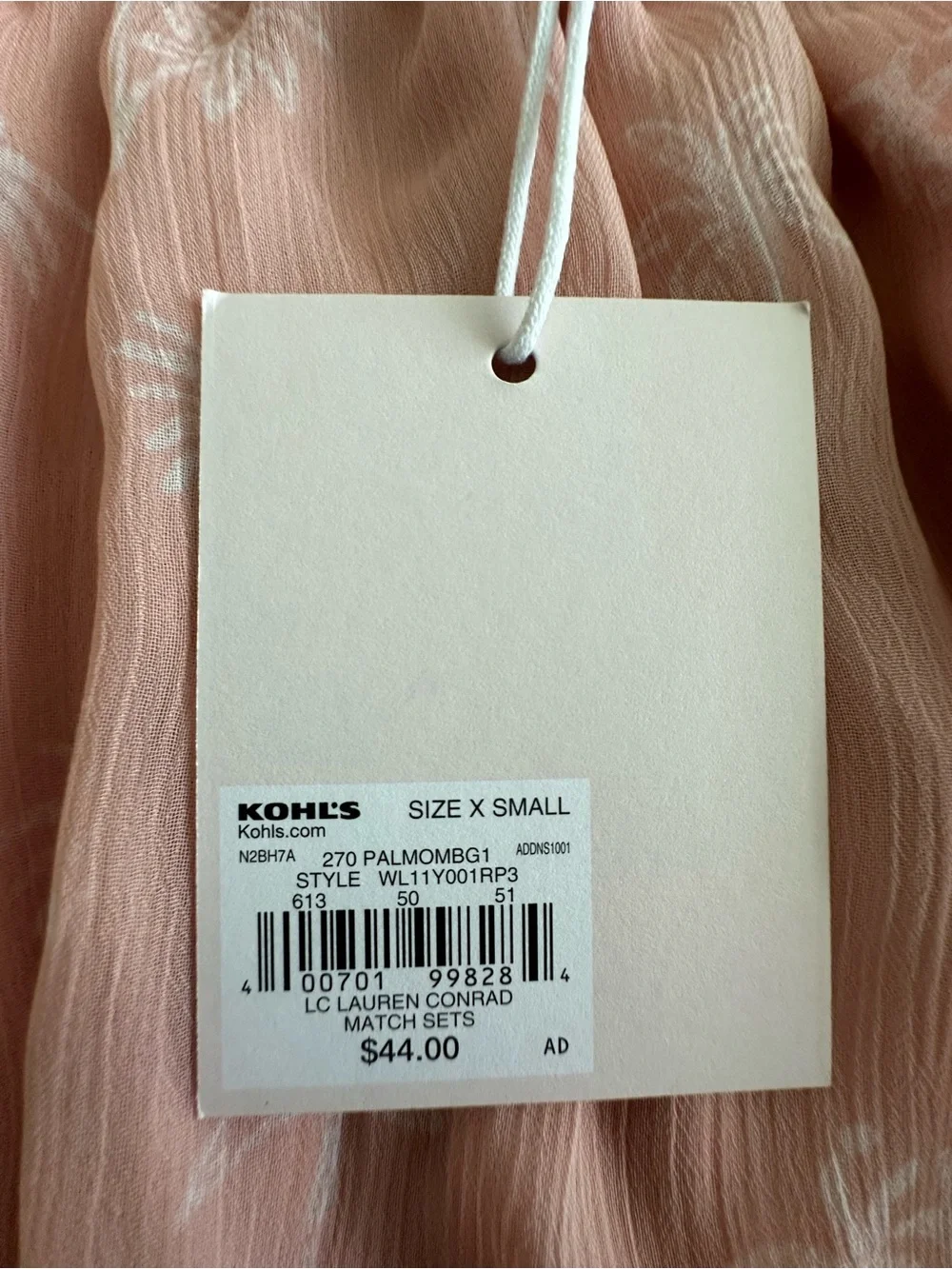 NWT LC Lauren Conrad Blush Pink Palm  Ruffled Mini Skirt - Picture 5 of 6